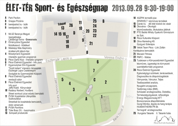 Élet - Tér Sport és Egészségnap térképes útmutató